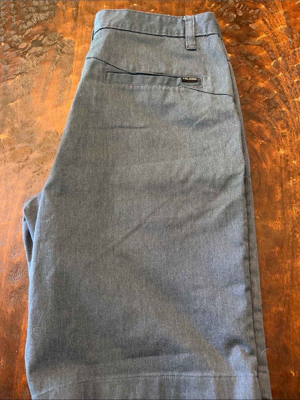Volcom Men's Slate Blue Flat-Front Shorts